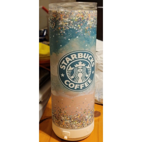 Hogg Other - HOGG 20oz Starbucks Beach Glitter Tumbler with Built-in Bluetooth Speaker Base